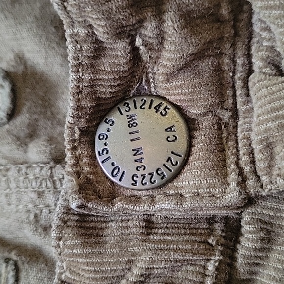Current Elliott olive green corduroy boyfriend jeans size 25 - Picture 3 of 10